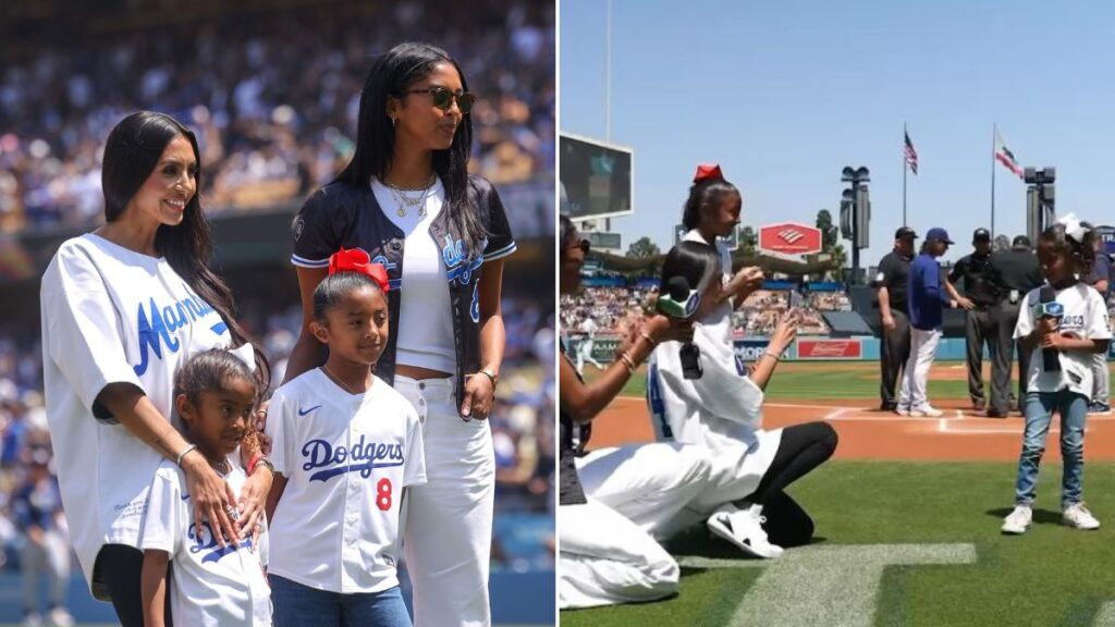 Natalia, Vanessa, Capri and Bianka Bryant at Dodgers Stadium