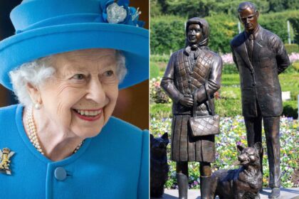 A new bronze statue of Queen Elizabeth II was unveiled in Antrim Castle Gardens today.