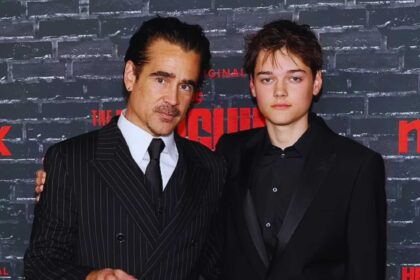 Colin Farrell Makes Rare Appearance with 14-Year-Old Son Henry at Penguin Premiere