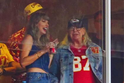 Donna Kelce wore her son's jersey, denim jacket and hat to the September 5 game against the Baltimore Ravens.