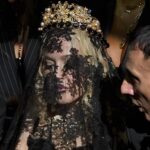 Madonna Turns Heads in Bold Black Veil and Crown at Milan Fashion Week 2024