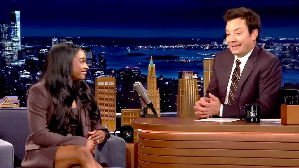 Simone Biles and Jimmy Fallon On Wednesday 