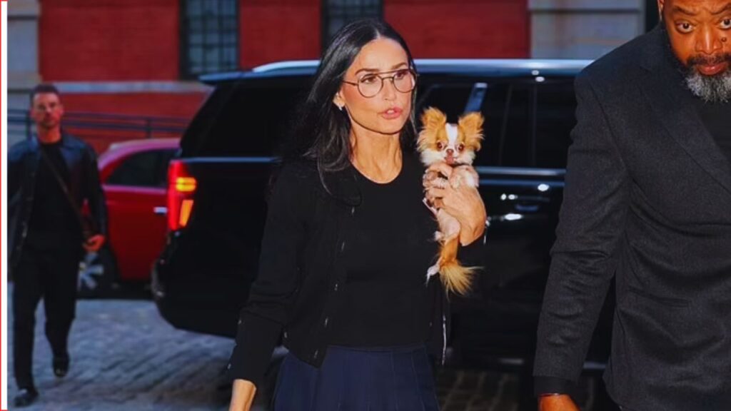 Demi Moore's Dog Plov Steals Spotlight at Sunset Boulevard Premiere