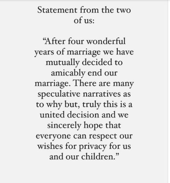 Joe Jonas and Sophie Turner also shared a statement