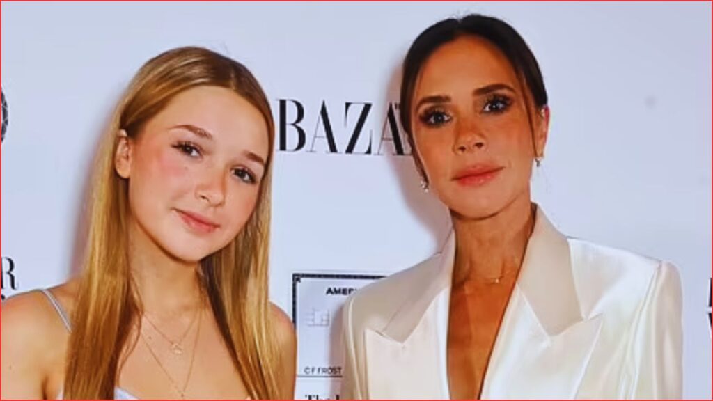 Victoria Beckham and her daughter Harper at Bazaar Awards